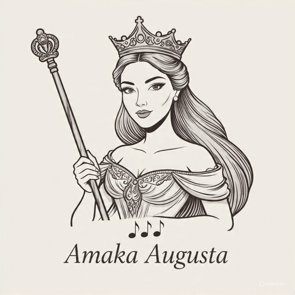 "Cartoon illustration of Amaka Augusta music